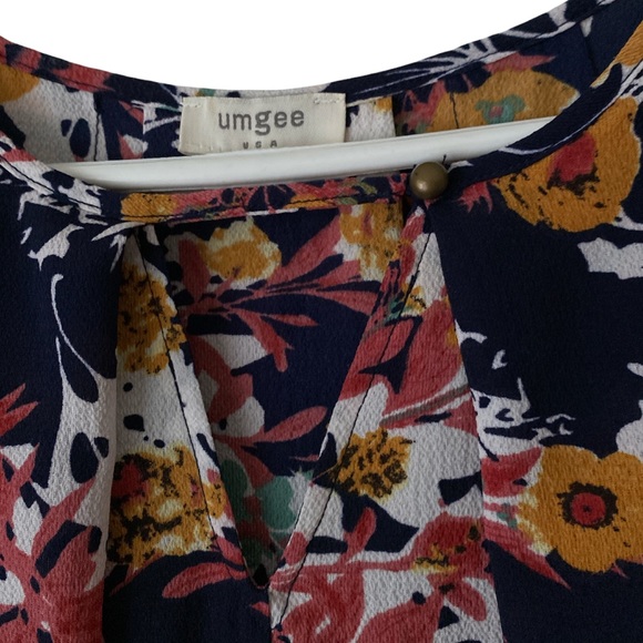 Umgee USA Floral Keyhole Mini Sleeveless Tunic Dress Size Large - Picture 5 of 9